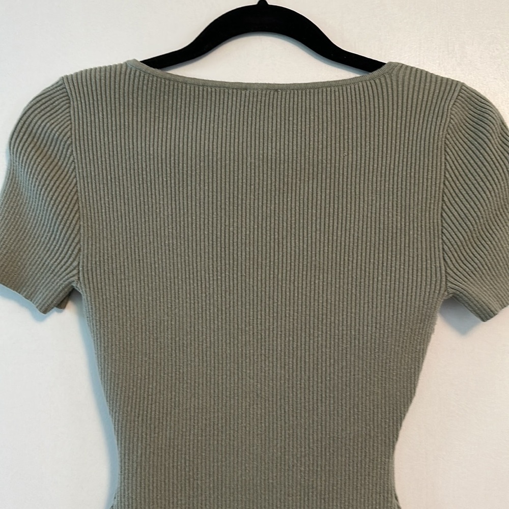 Abercrombie & Fitch Short Sleeve corset inspired Knit Bodysuit - Picture 8 of 10